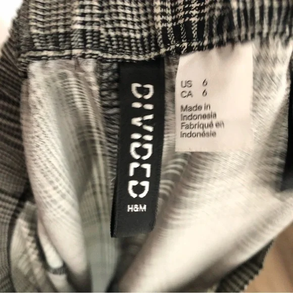 - H&M Divided Glen/Plaid High Waist Tapered Leg Pants Women 6 - Picture 4 of 7